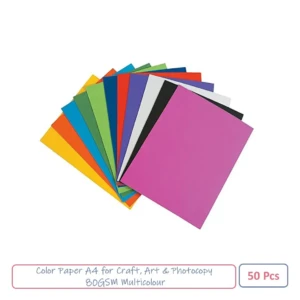 CCSKU100105 Color Paper A4 for Craft, Art & Photocopy 80GSM Multicolour 50 Pcs