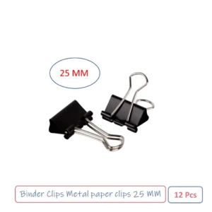 CCSKU100198 Binder Clips Metal paper clips 25 MM 12 Pcs