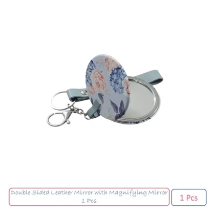 Double Sided Leather Mirror with Magnifying Mirror