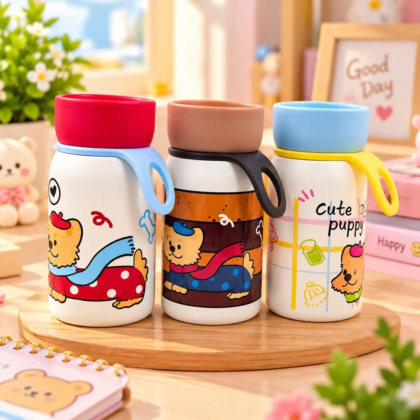 Cute Cartoon Puppy Stainless Steel Vacuum Cup Mini