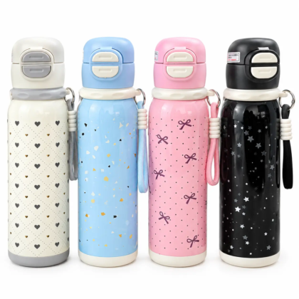 New Vintage Polka Dot Thermal Water Bottle